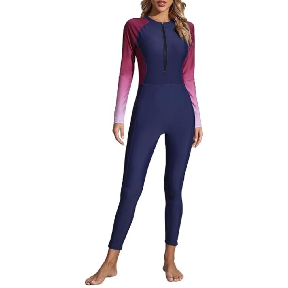 Alltoke Women's Full Body Zip Rashguard Suit